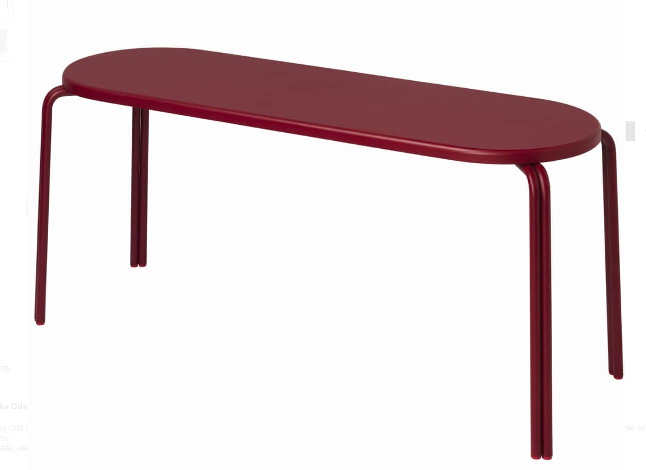 A contemporary bench with an elongated, oval-shaped seat. The seat has rounded edges and is supporte… — 3D model