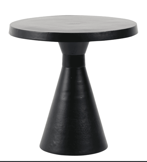 A small, round-top table with a distinctive conical pedestal base, entirely finished in matte black.… — free STL 3D model