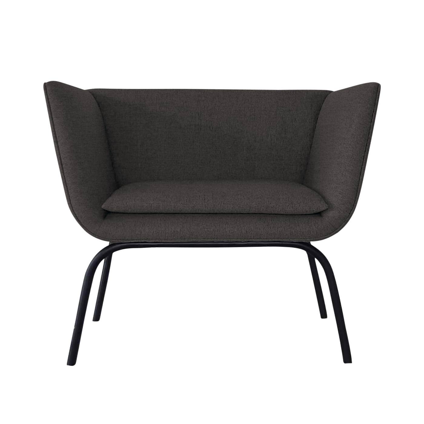 A contemporary lounge chair featuring a wide, upholstered body with integrated armrests and a deep s… — 3D model