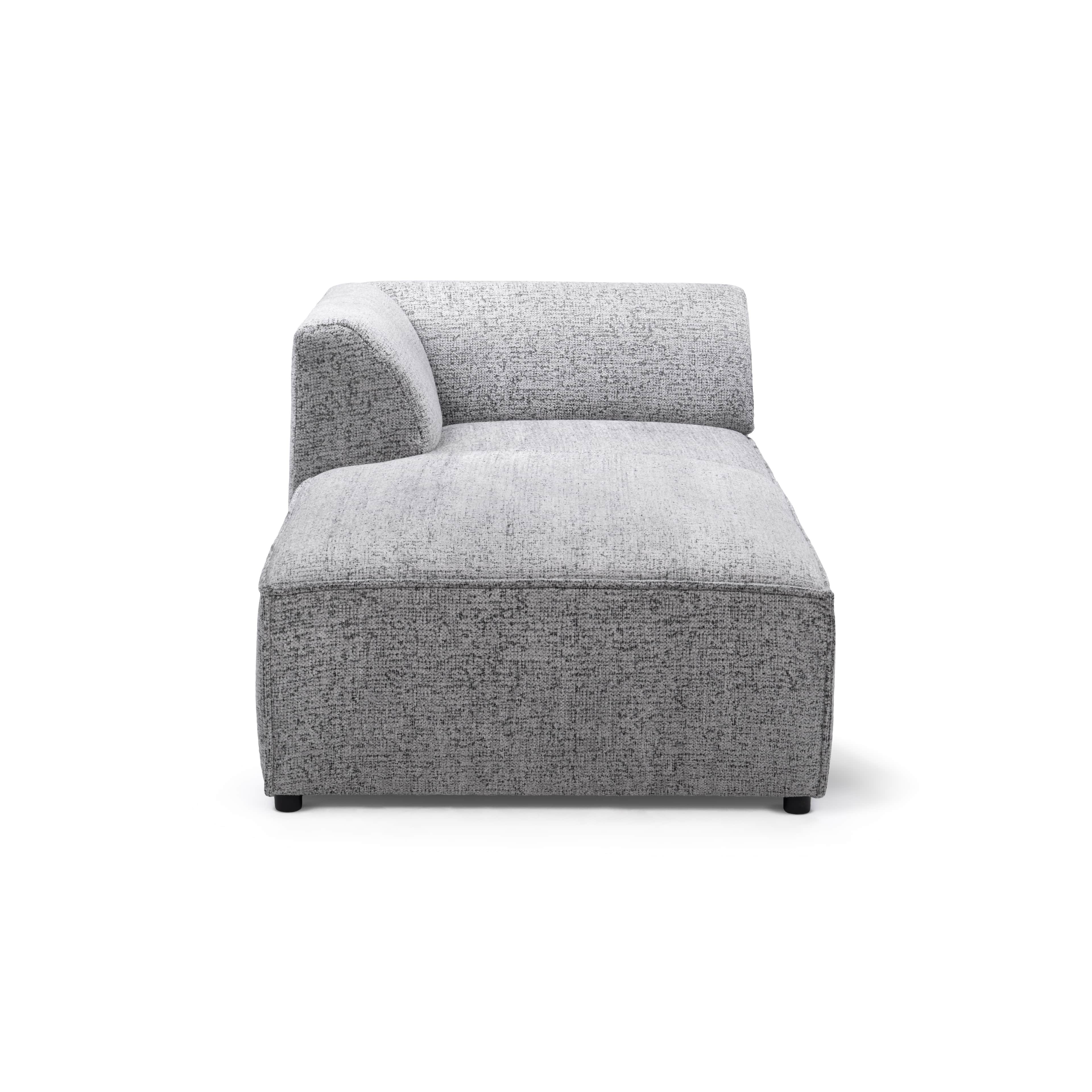 A modern, modular sofa section designed as a left-arm facing chaise lounge or corner piece. It featu… — free GLTF 3D model
