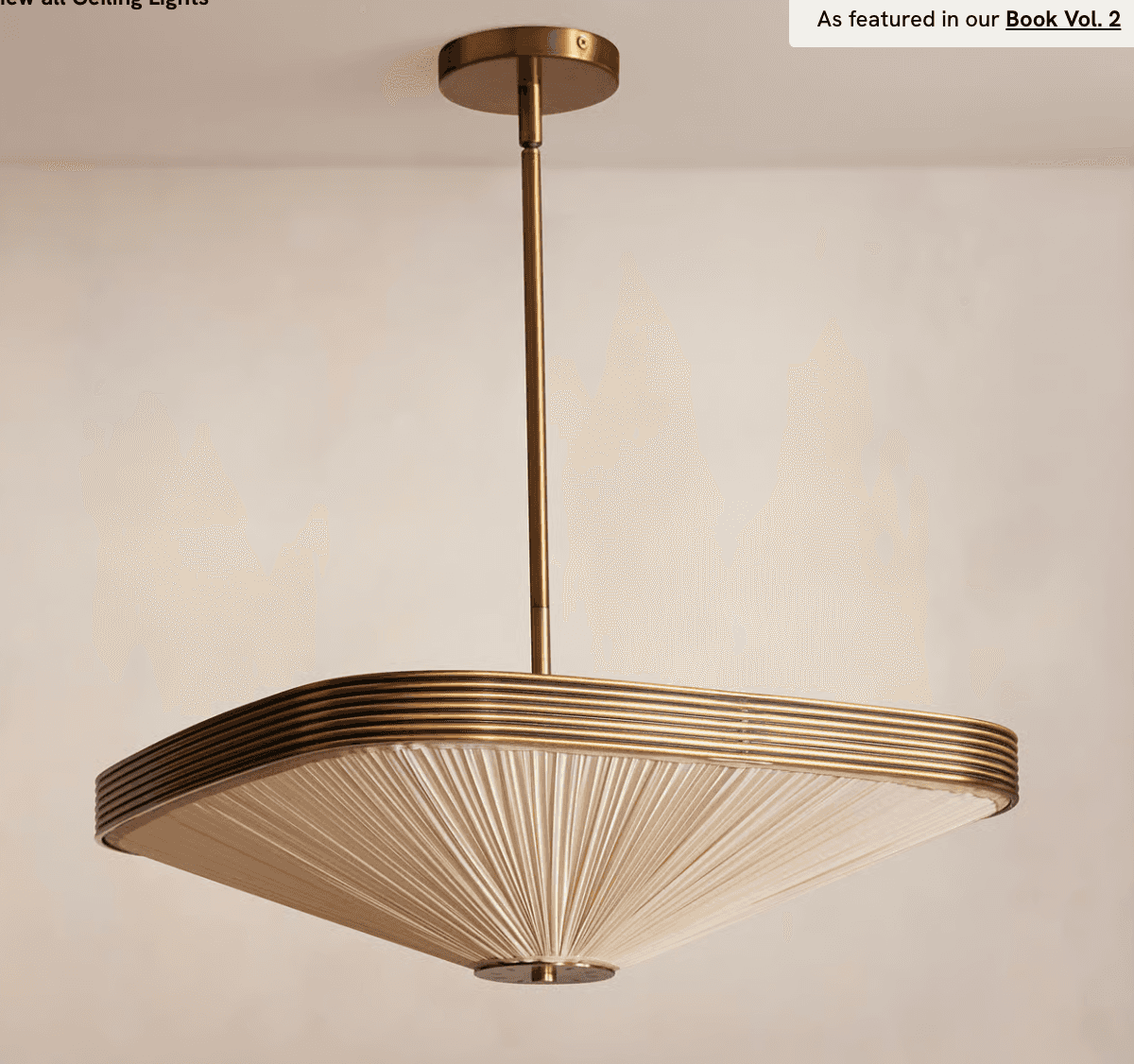 A square-shaped chandelier suspended from a central stem. The fixture features a decorative metal fr… — free OBJ 3D model