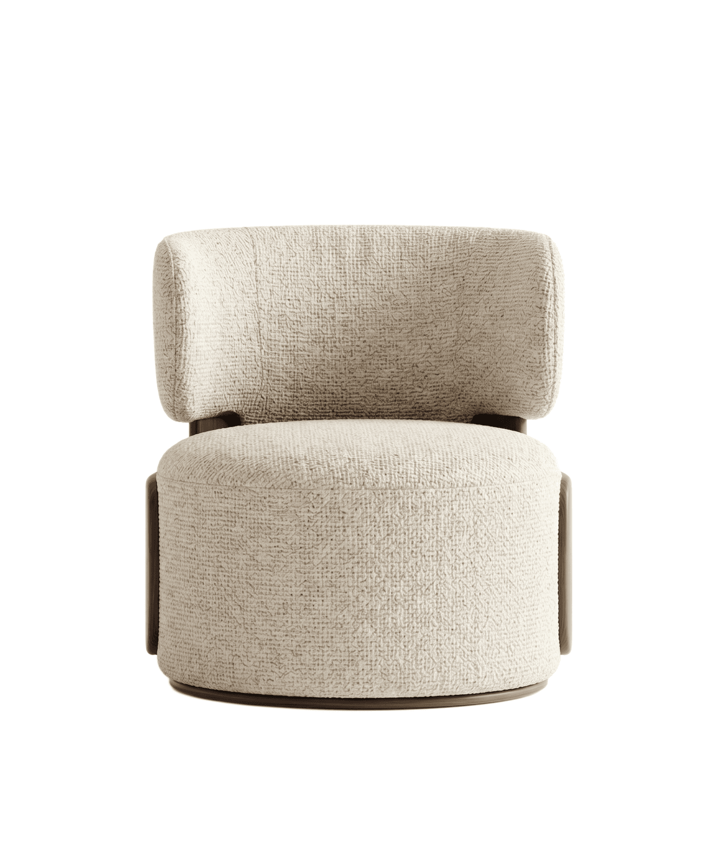 A modern lounge chair featuring a low-profile, rounded silhouette. It consists of a generously padde… — 3D model
