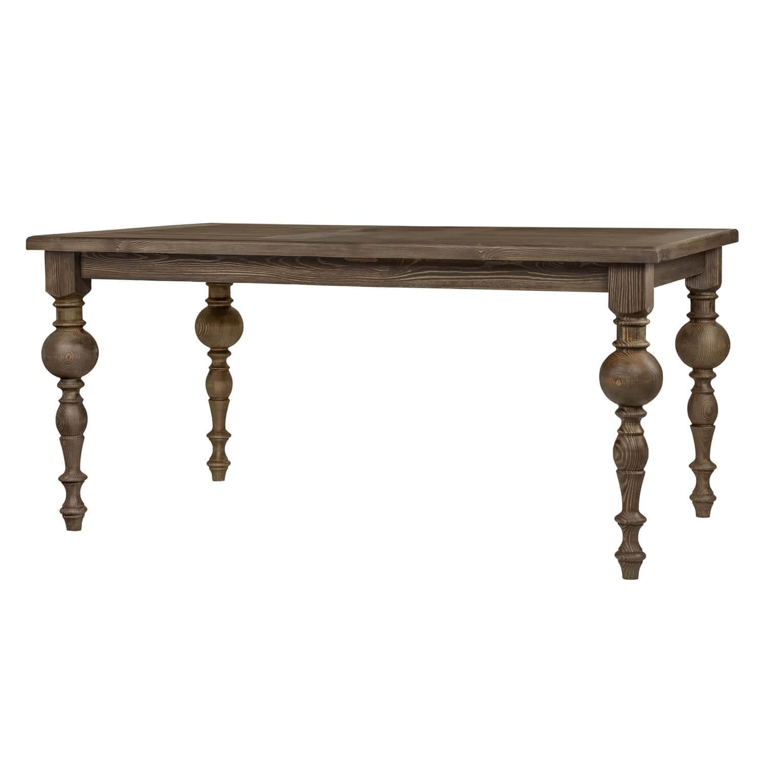 A rectangular dining table with a dark wood finish. The table features a thick, solid top and four t… — free BLEND 3D model
