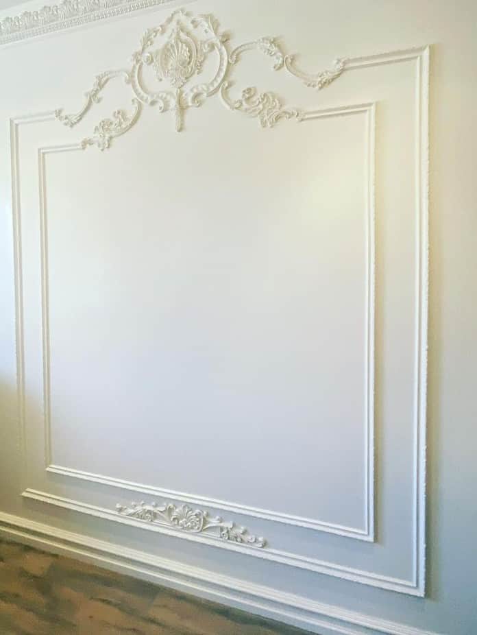 A white, rectangular panel featuring intricate, relief-carved ornamentation in a classical Baroque s… — free STL 3D model
