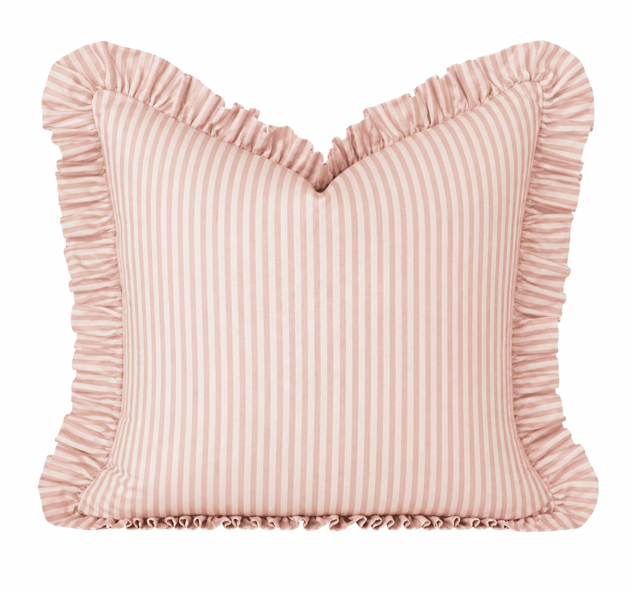 A square-shaped decorative cushion with a vertical stripe pattern. The cushion features prominent ru… — 3D model