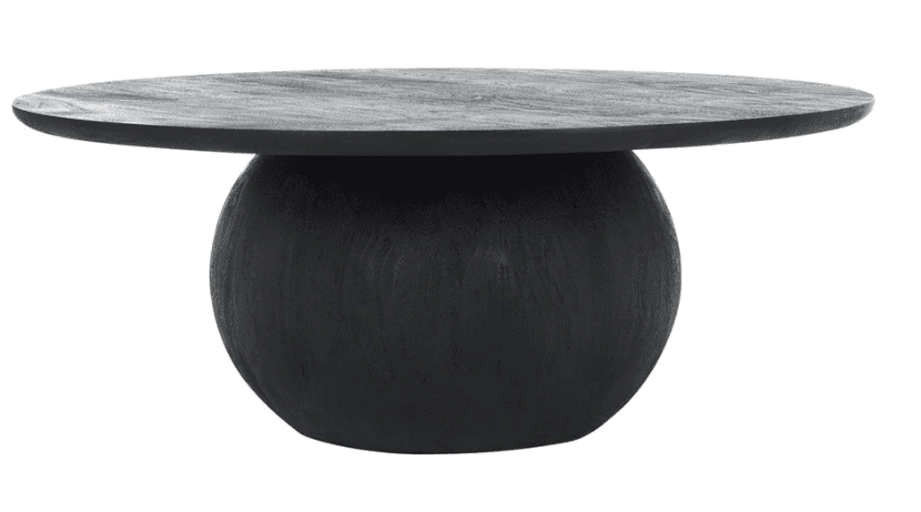 A modern coffee table with a distinctive design. It features a flat, oval-shaped tabletop with a sli… — free FBX 3D model