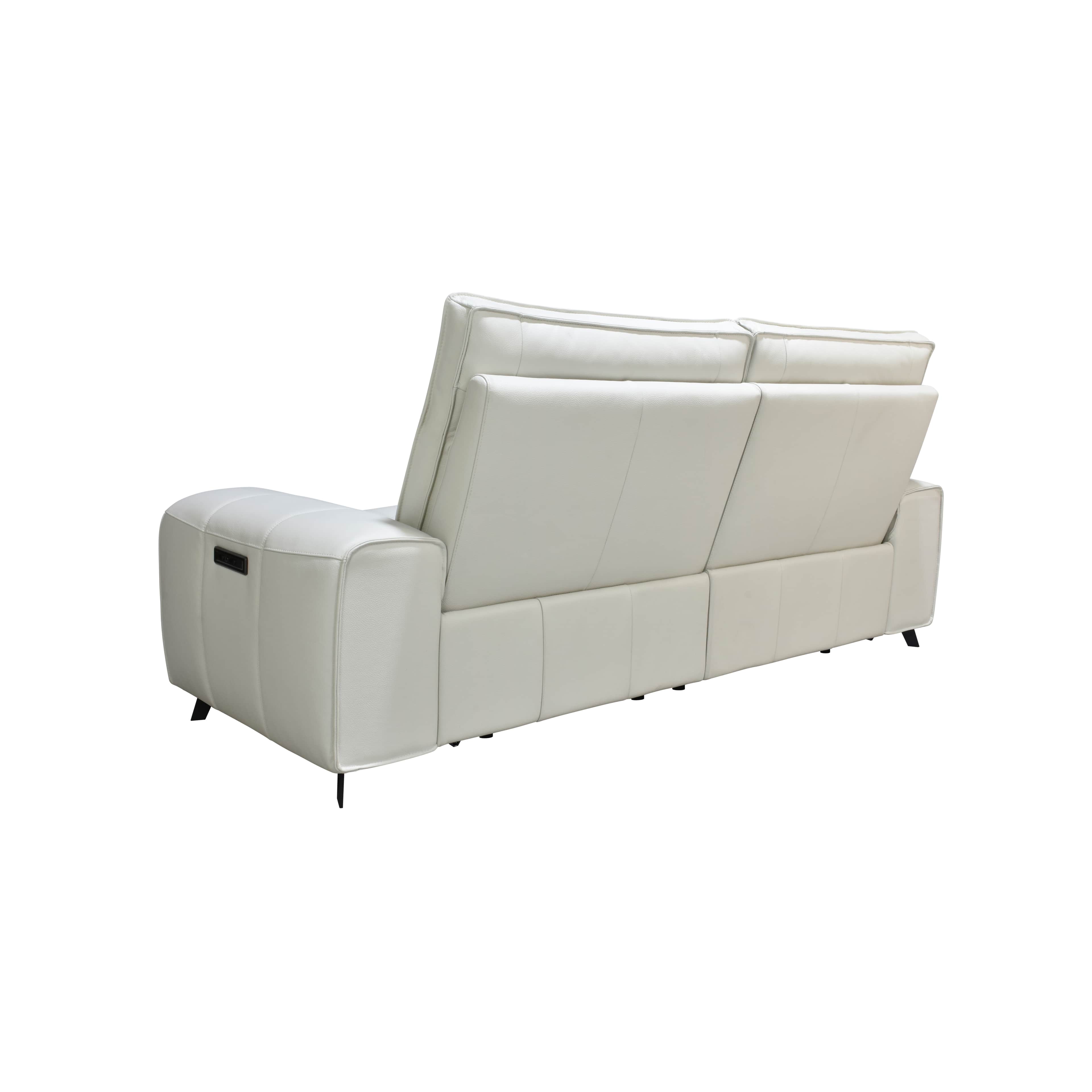 A modern two-seater upholstered loveseat featuring a power reclining mechanism. The loveseat is fini… — 3D model