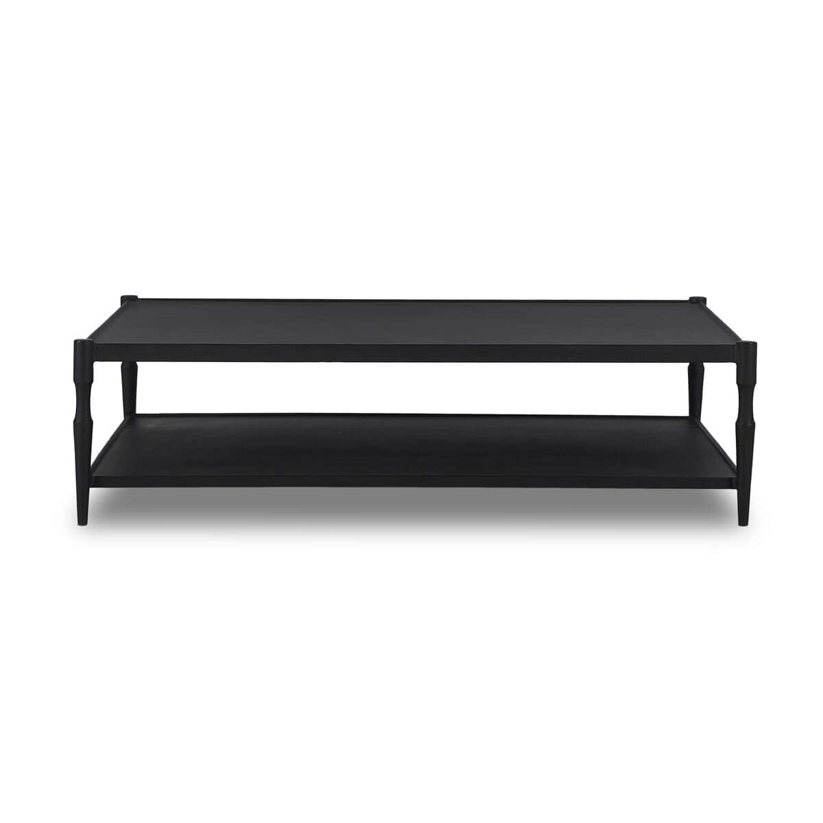 A rectangular coffee table with two tiers. The table features a minimalist design with clean lines a… — 3D model
