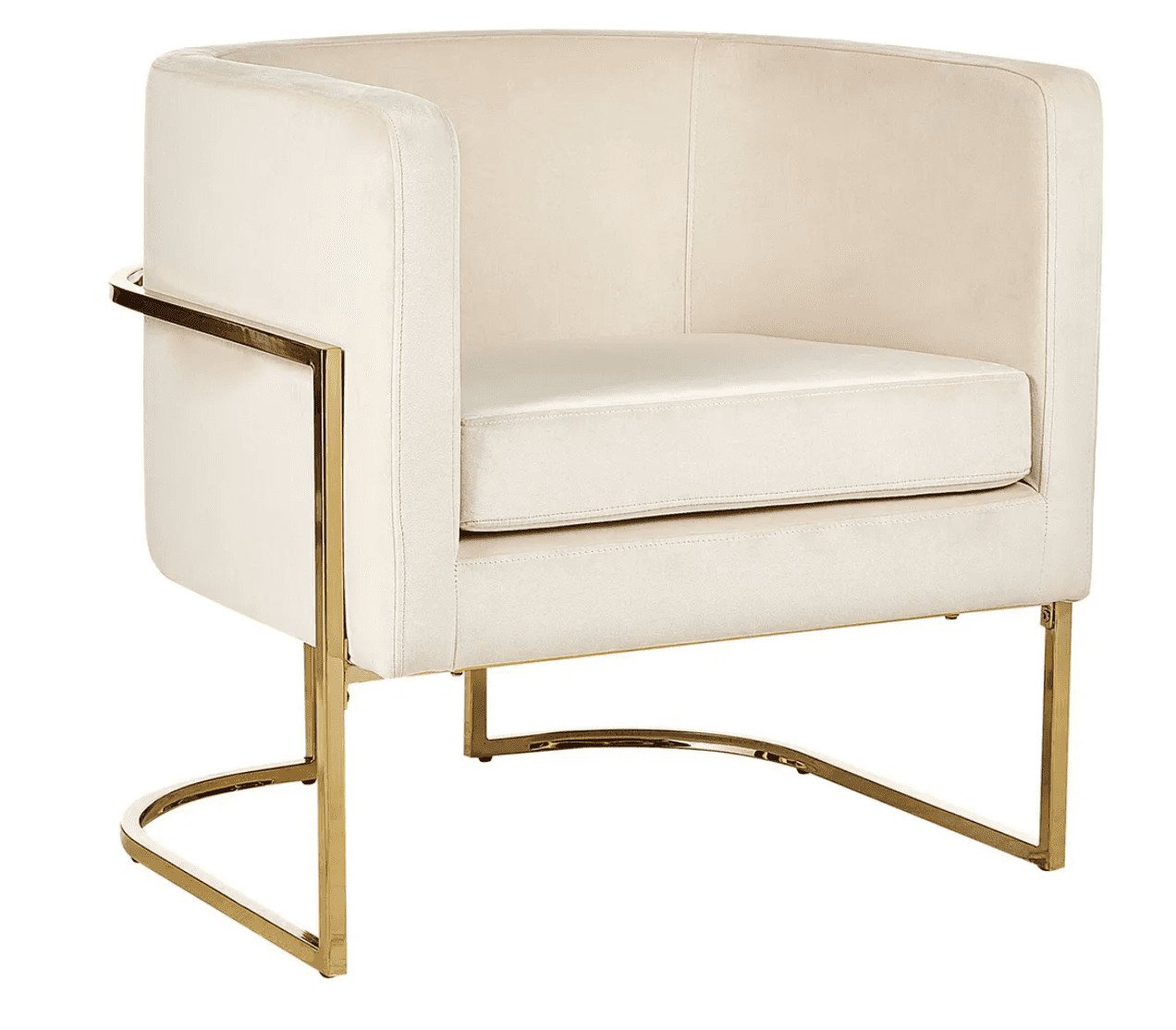 An upholstered barrel-style club chair featuring a continuous curved back and integrated armrests. T… — 3D model