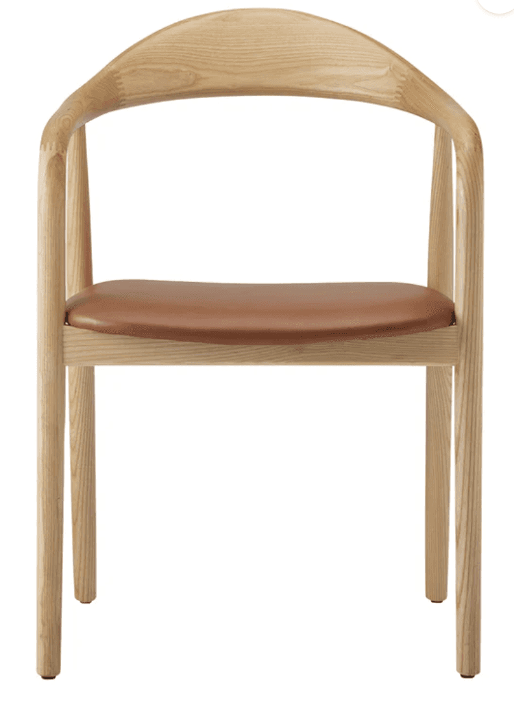 A Scandinavian modern armchair constructed from light-colored ash wood with a subtly visible grain.… — 3D model