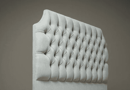 A light blue upholstered headboard with a tufted design. The tufting creates a diamond pattern with… — 3D model