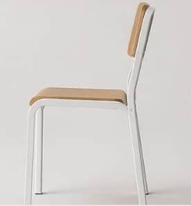 A side profile view of a modern chair. The chair features a white metal frame for the legs, seat sup… — free FBX 3D model