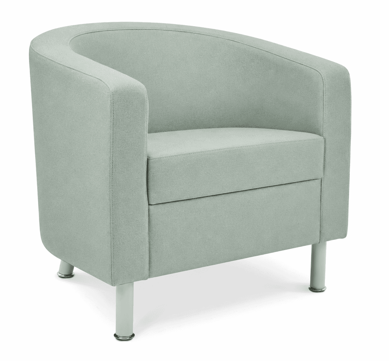 A contemporary upholstered barrel armchair featuring a continuous curved backrest and integrated arm… — 3D model