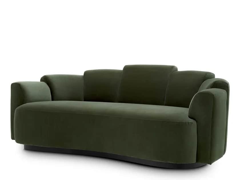 A modern sofa with a curved silhouette and plush upholstery. It features a low profile base and dist… — 3D model