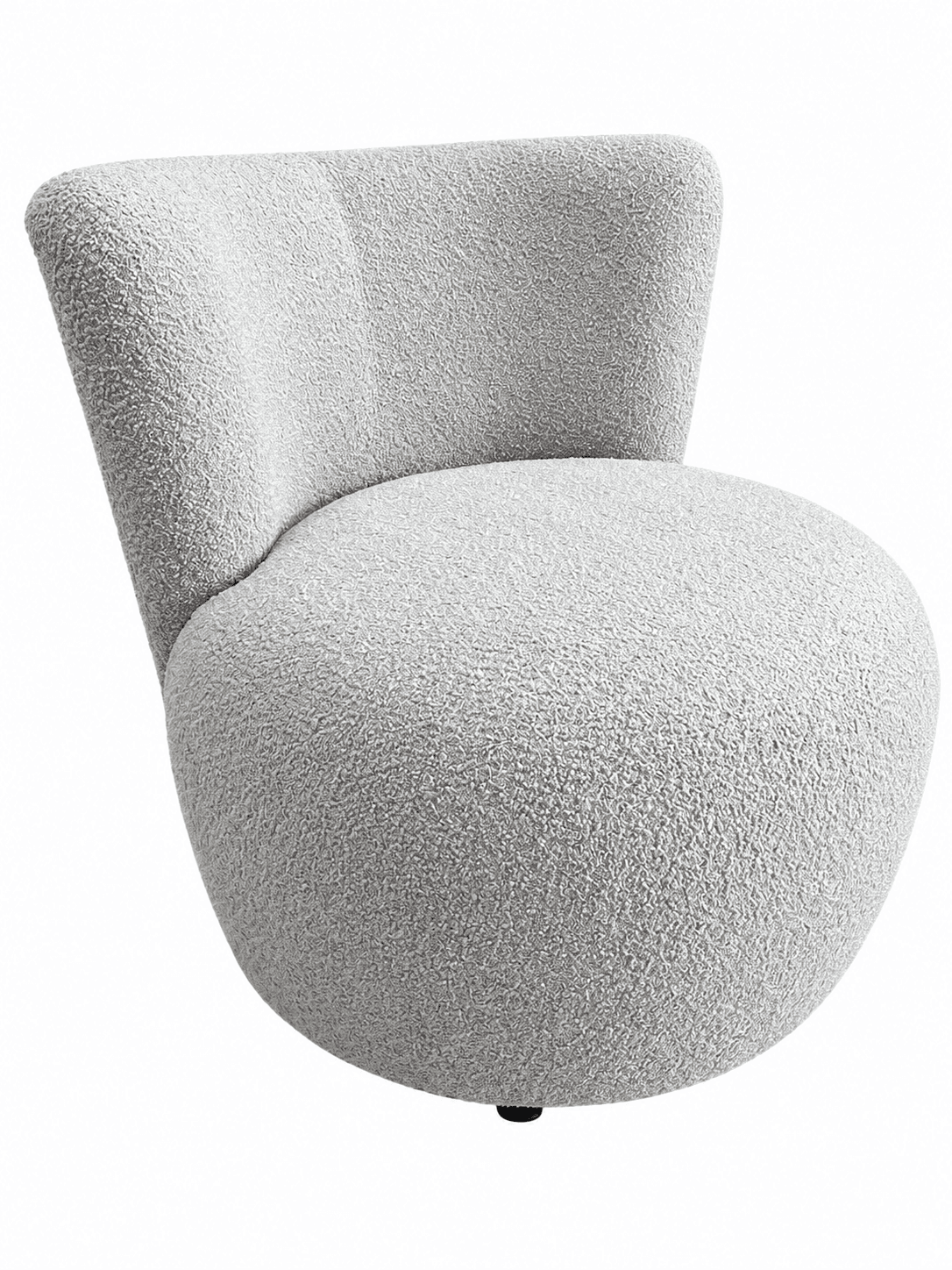 An armless lounge chair featuring a plush, rounded seat and a low, gently curved backrest, all uphol… — 3D model