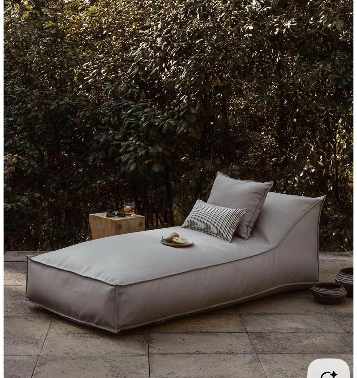 A contemporary grey fabric chaise lounge daybed with a low profile and two accompanying throw pillow… — free STL 3D model