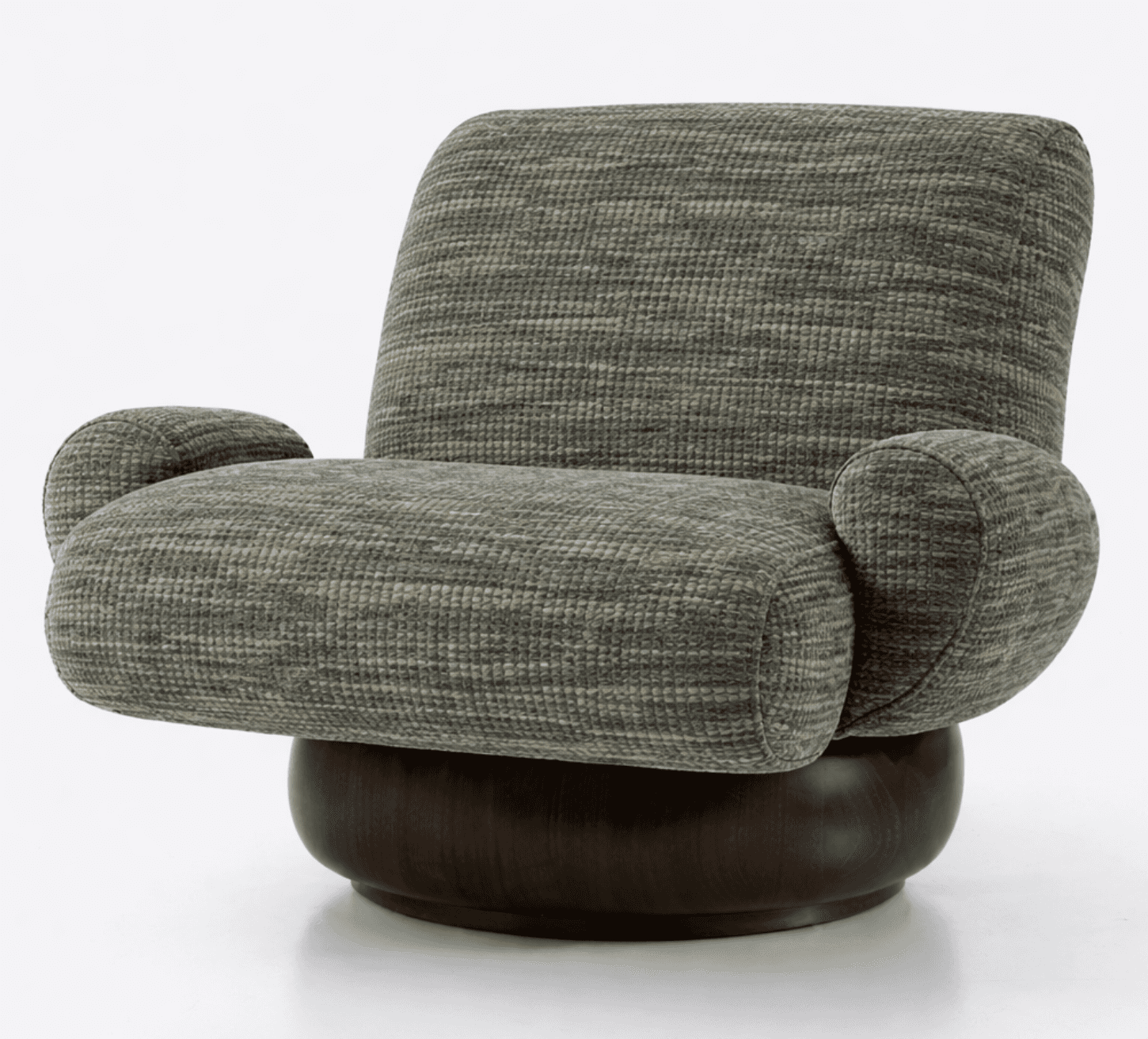 A comfortable armchair with rounded arms and a high back, upholstered in a textured fabric. The chai… — free OBJ 3D model