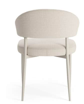 A modern dining chair featuring a curved, fully upholstered backrest and a matching upholstered seat… — free SKP 3D model