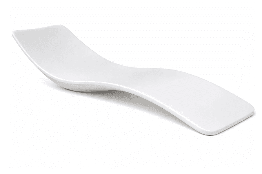 A sleek, minimalist white chaise lounge with a continuous S-shaped form, made from a single piece of… — free STL 3D model