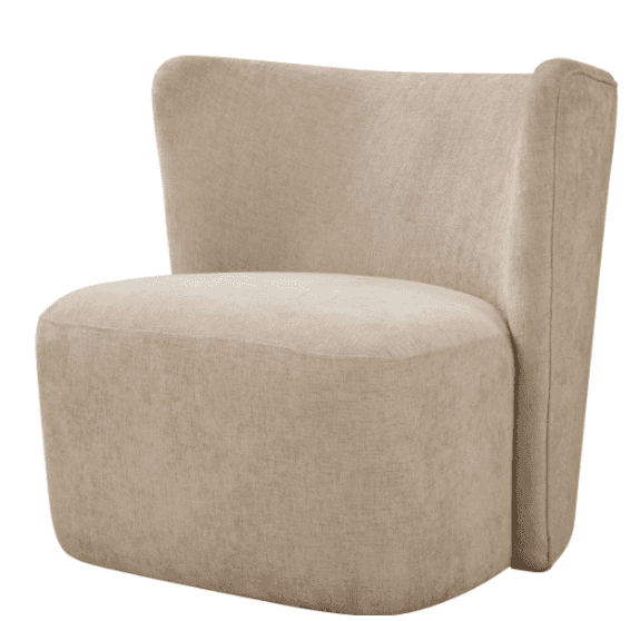 A single-seat armchair with a high, curved back that extends to the sides, creating subtle armrests.… — free OBJ 3D model