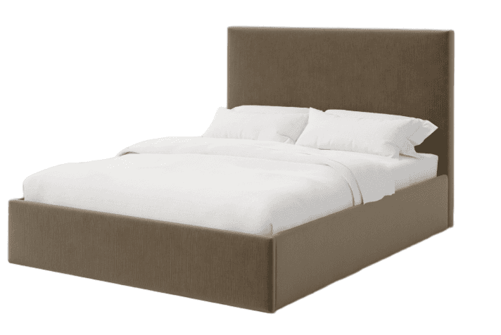 A modern platform bed featuring a clean, minimalist design. The entire frame, including the integrat… — 3D model