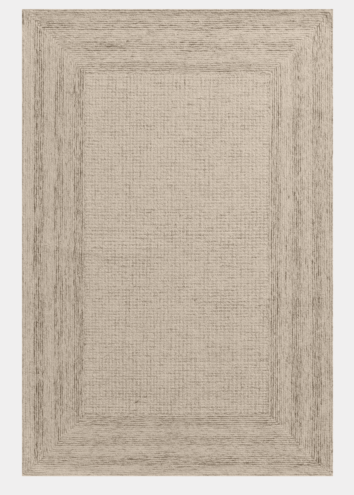 A rectangular rug with a textured surface and a distinct border. The rug appears to have a woven pat… — 3D model
