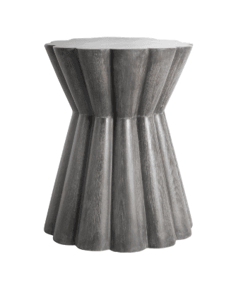 A small, dark-toned fluted wooden table with an hourglass silhouette, suitable for use as an accent… — 3D model
