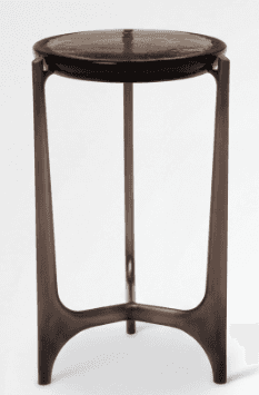 A tall, slender side table with a circular top and three legs that splay outwards. — 3D model