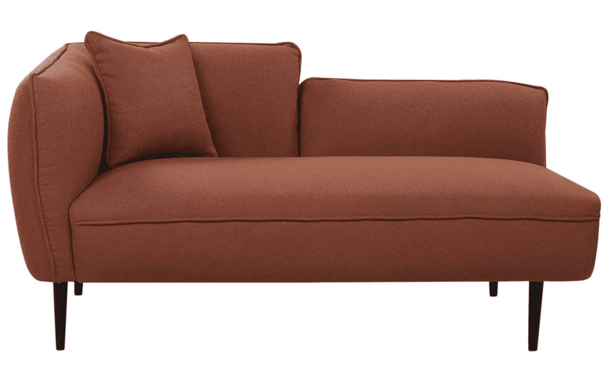 A compact, modular sofa with a chaise longue extension. It features a textured fabric upholstery and… — free GLTF 3D model