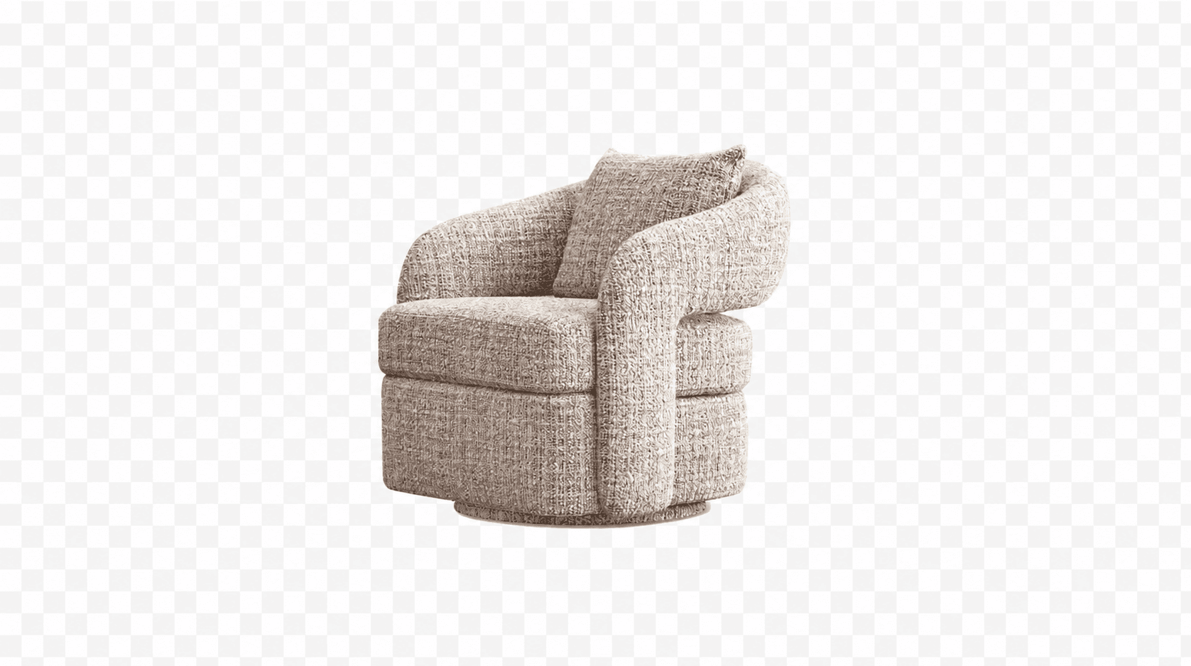 A contemporary armchair with a rounded, sculptural design. It features a thick, barrel-shaped backre… — free OBJ 3D model