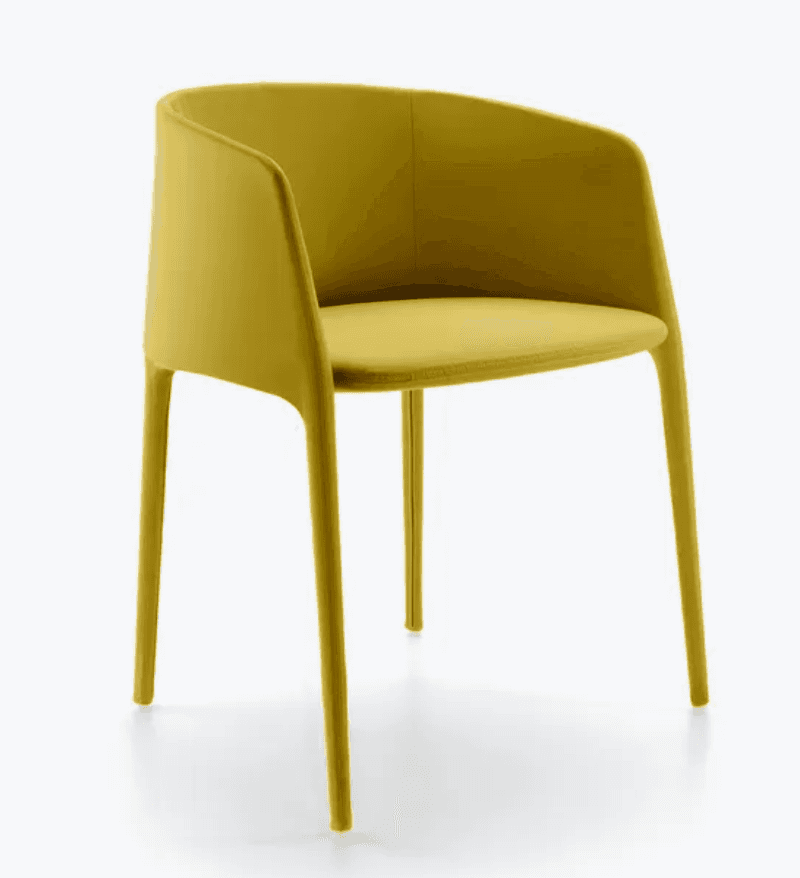A contemporary armchair with a smoothly integrated backrest and armrests, fully upholstered in a cha… — 3D model