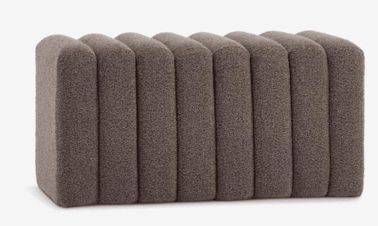 A contemporary rectangular bench featuring a distinctive fluted or channeled upholstery design. The… — 3D model