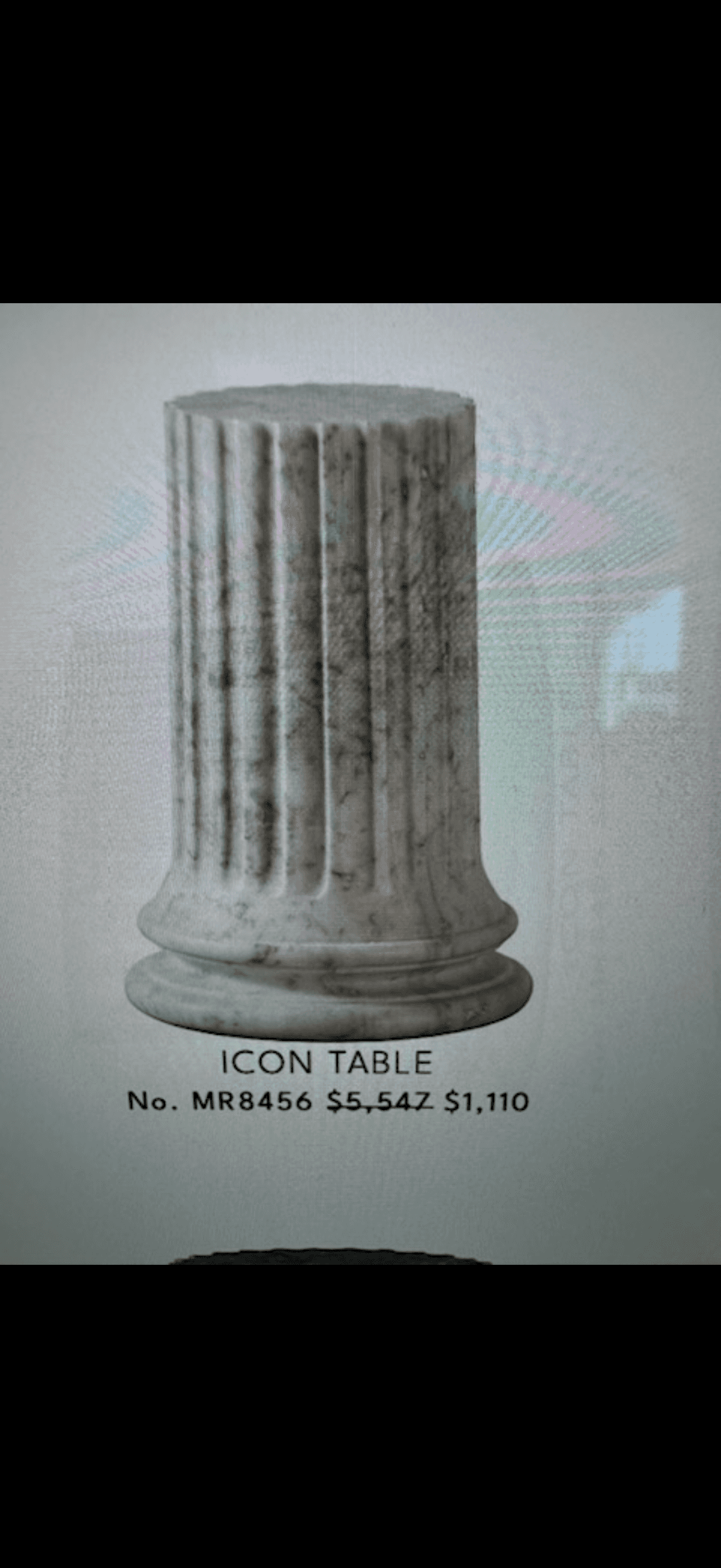 A fluted marble pedestal with a decorative capital and base. The shaft of the pedestal features vert… — 3D model
