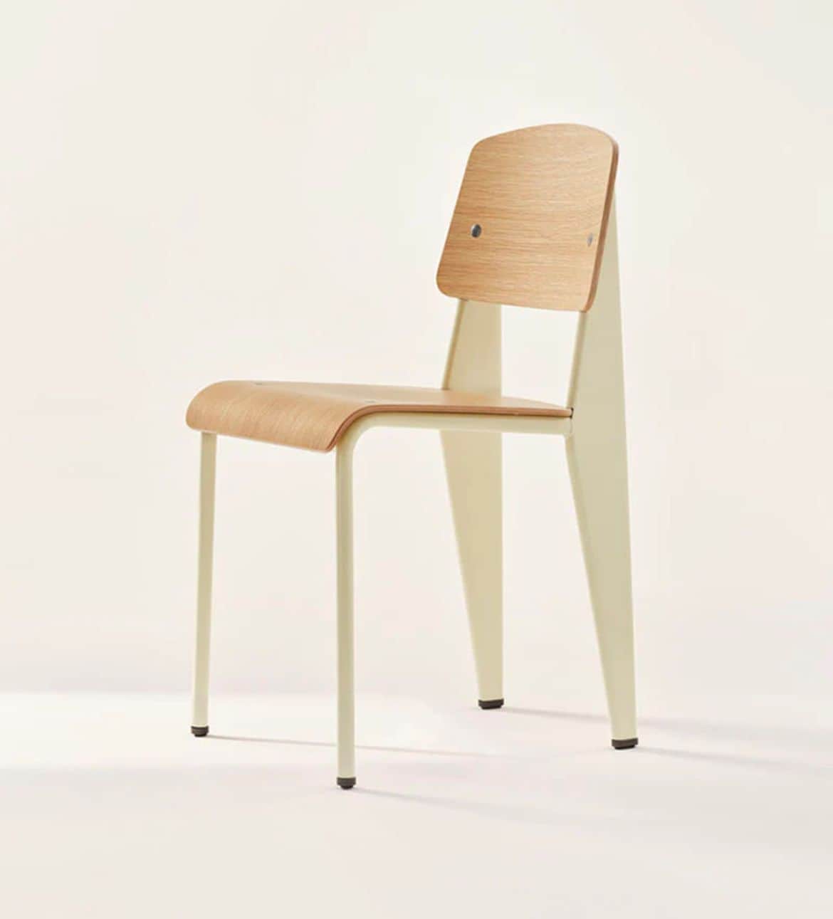 A modern chair with a bentwood seat and backrest, supported by a cream-colored metal frame. The seat… — free FBX 3D model
