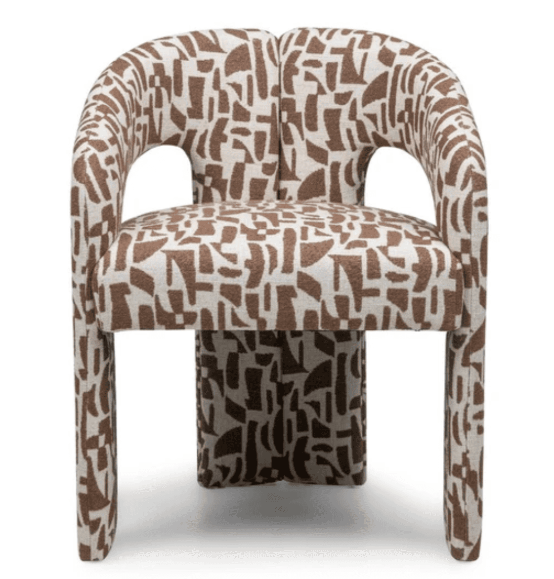 A fully upholstered armchair featuring a continuous, curved barrel-shaped backrest and integrated ar… — 3D model