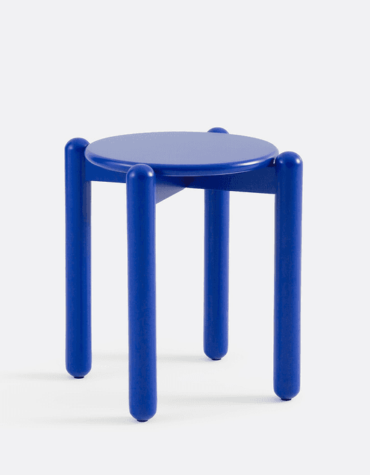 A modern, minimalist stool featuring a circular seat and four thick, cylindrical legs, all uniformly… — 3D model