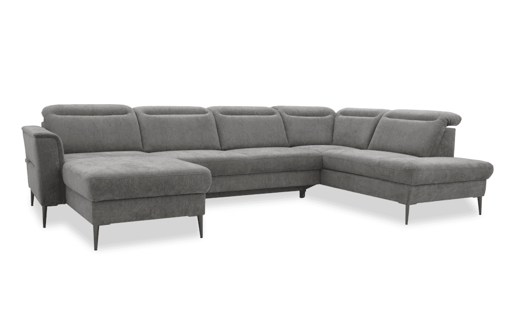A large, sectional sofa in a U-shape configuration. It features multiple seating modules, including… — 3D model