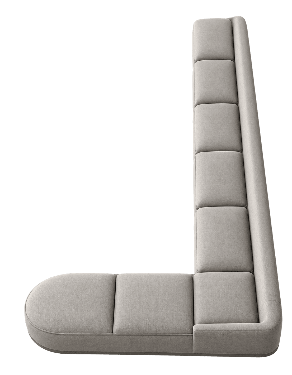 An L-shaped sectional sofa with a contemporary design, upholstered in a light gray fabric. The sofa… — free SKP 3D model
