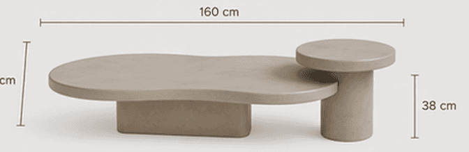 A contemporary, low-profile table featuring two interconnected surfaces of differing shapes and heig… — 3D model
