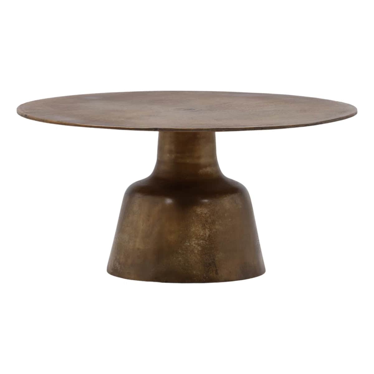 A round accent table with a broad, flat circular top supported by a single, flared pedestal base. Th… — free STL 3D model