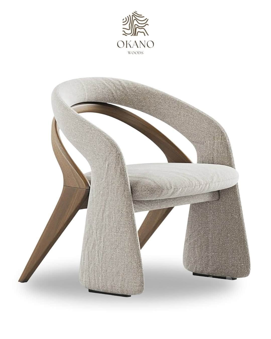 A contemporary armchair featuring a distinctive sculptural design. The seat and back are fully uphol… — 3D model