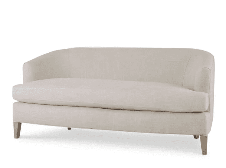 A contemporary sofa with a curved back and sleek, tailored upholstery. It features a single seat cus… — 3D model