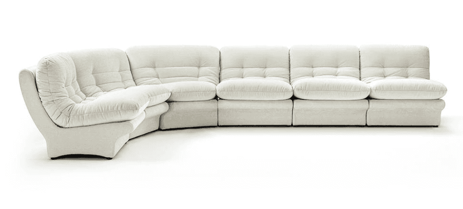 A modular sectional sofa with a curved corner element and multiple straight seating modules. The sof… — 3D model