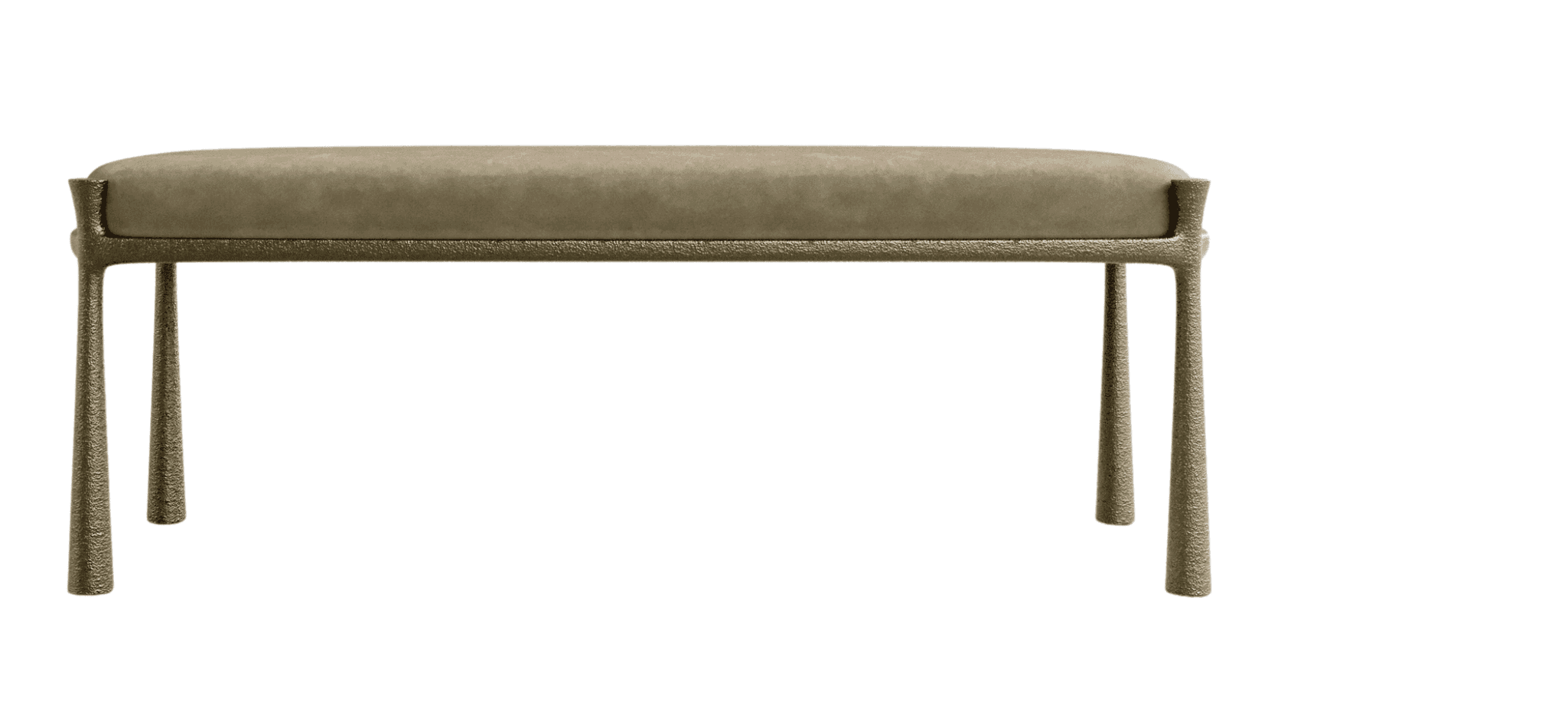 A rectangular bench with a padded top and a metallic base. The base consists of a rectangular frame… — free STL 3D model
