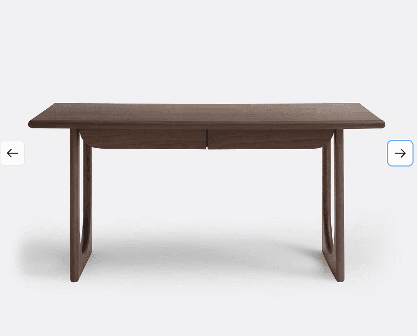A wooden desk with a simple, modern design. It features a rectangular tabletop with slightly rounded… — 3D model