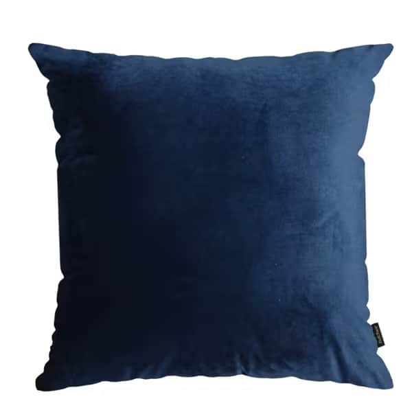 A square cushion with a soft, plush texture and a deep navy blue color. The cushion appears to be fi… — 3D model