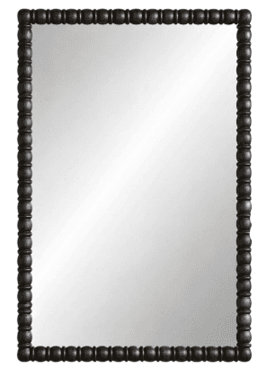 A rectangular mirror with a dark-colored frame. The frame features a decorative pattern of evenly sp… — 3D model