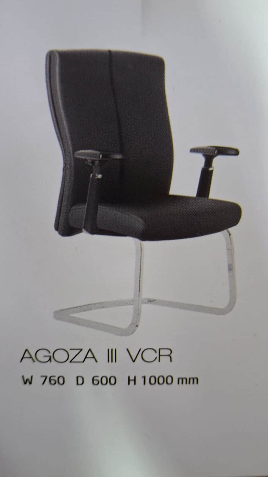 A contemporary office guest chair featuring dark gray upholstered seat and backrest, supported by a… — 3D model