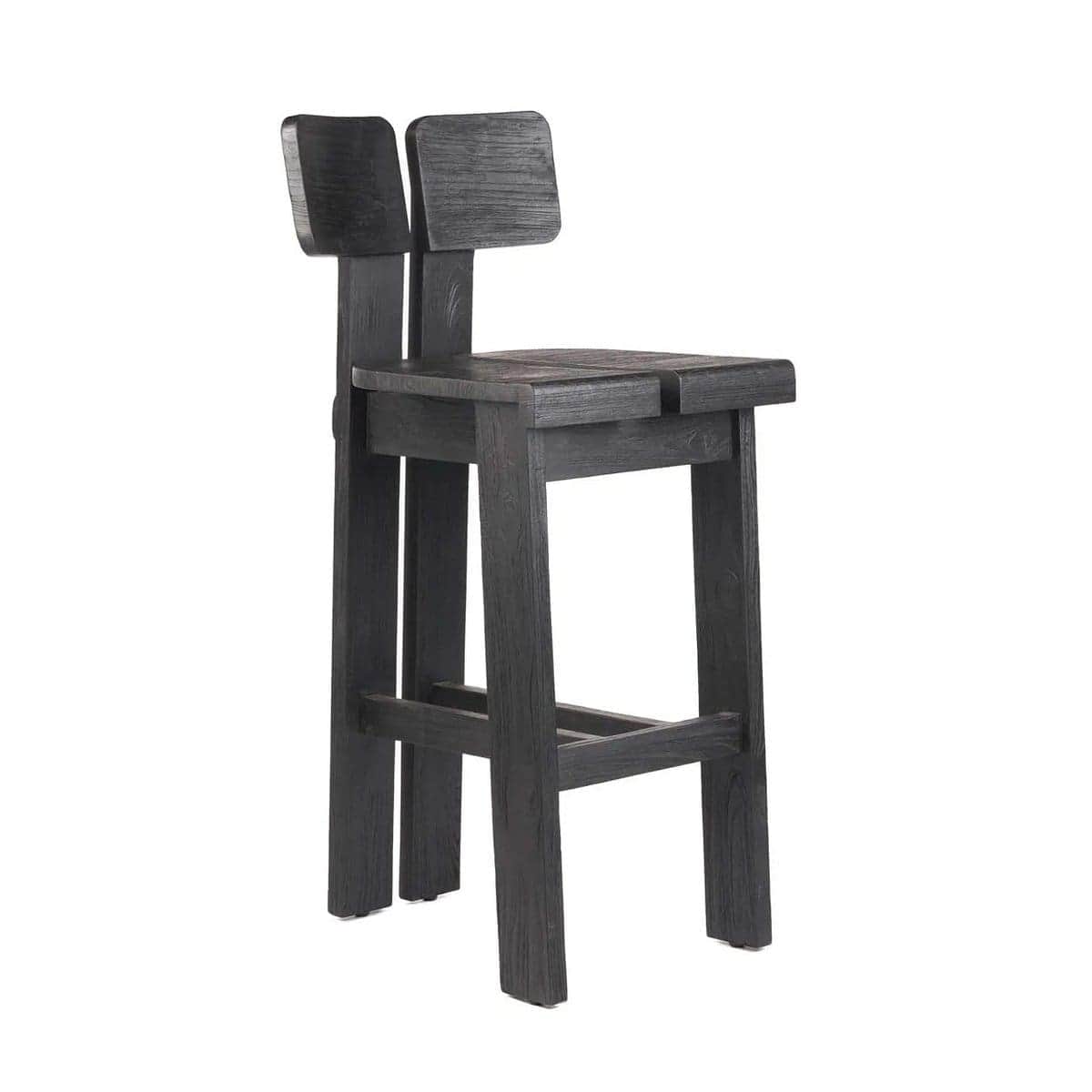 A modern bar stool with a robust, minimalist design. It features a dual-panel seat and a split backr… — free SKP 3D model