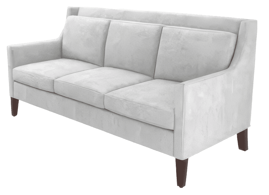 A light gray three-seater sofa featuring a contemporary design. It has three individual seat cushion… — free GLTF 3D model